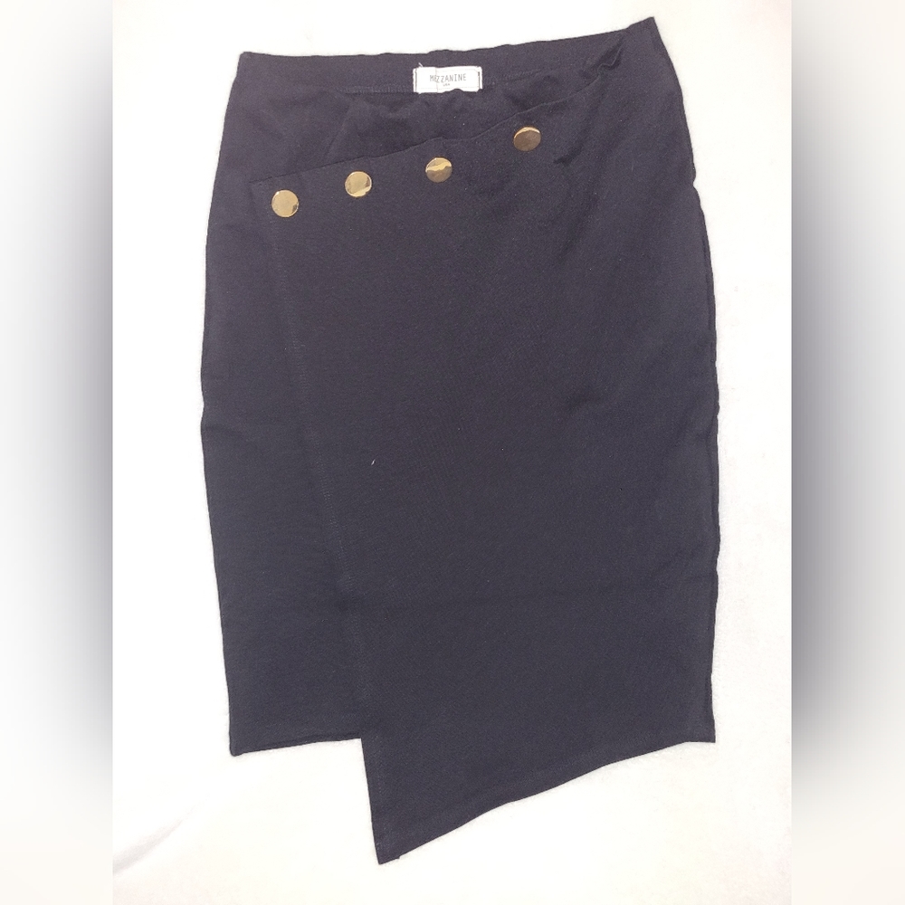 Assymetrical Skirt with Gold buttons